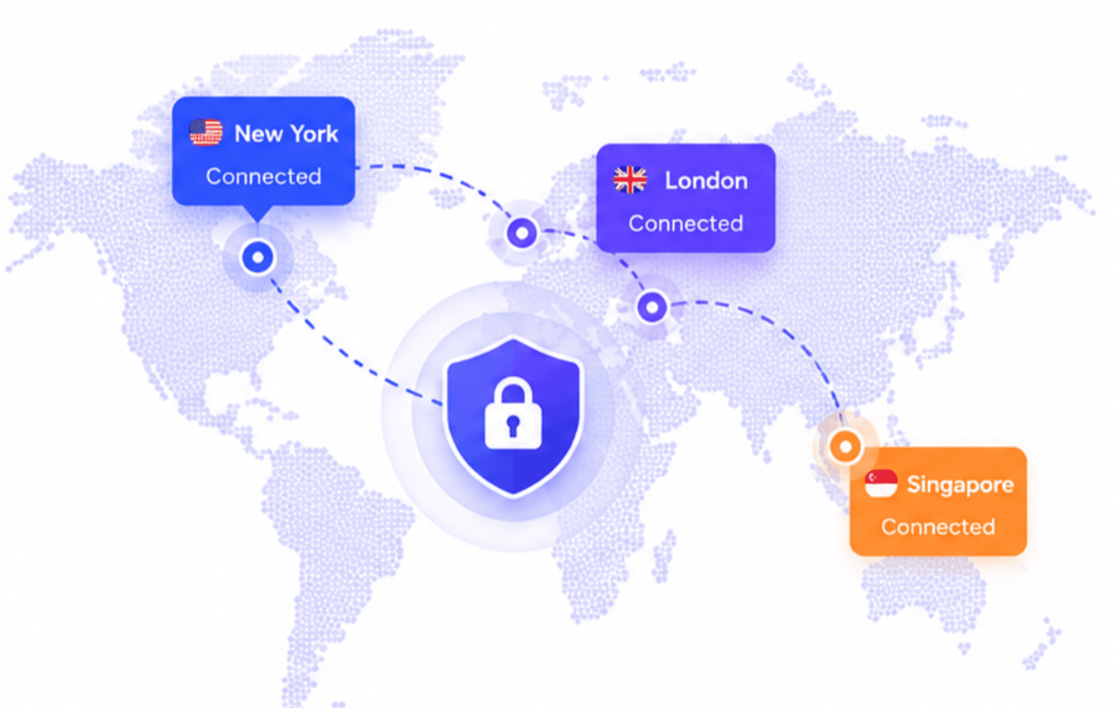 How a VPN Works Map